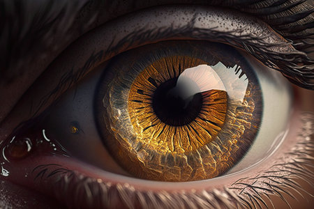Close up of human eye with beautiful iris. 3D renderingの素材