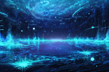 Abstract blue background with space for your text, 3D illustration.の素材