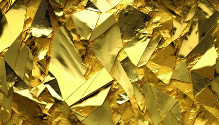 golden foil texture for background. 3d rendering, 3d illustration.の素材
