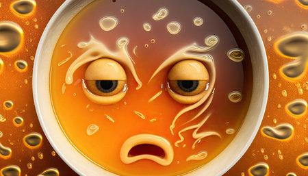 3d illustration of a cup of coffee with eyes and mouth.の素材