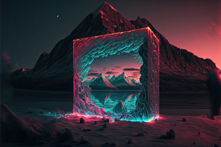 Alien Planet - 3D Rendered Computer Artwork. 3D Illustration.の素材