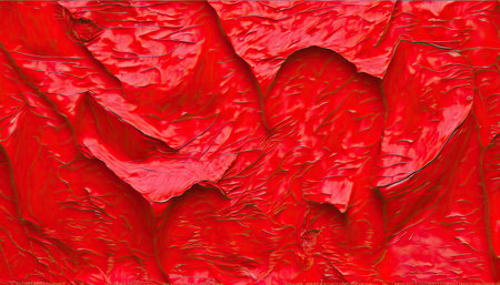 abstract red background texture of plastic film with some damage on itの素材