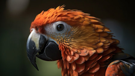 Portrait of a Scarlet Macaw (Ara macao)の素材