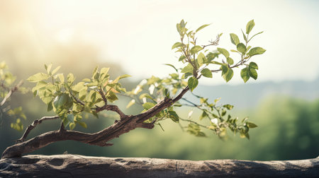 Bonsai tree in the garden with sun light, stock photoの素材