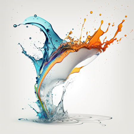 splash of water on a white background. 3d rendering, 3d illustration.の素材