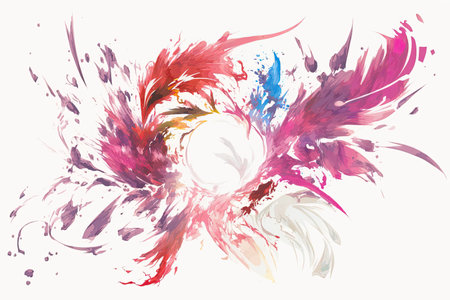 abstract background. colorful paint splashes on a white background.の素材