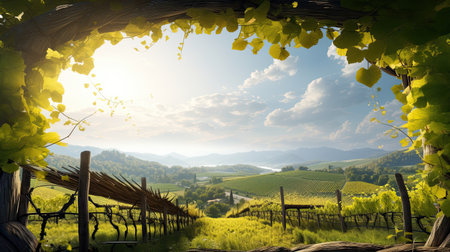 Vineyards in Tuscany, Italy. Panoramic viewの素材