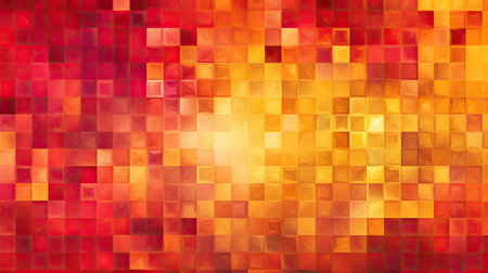 Abstract mosaic background with red, orange and yellow squares. Vector illustration.の素材