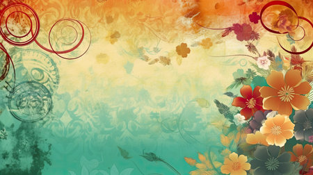 floral grunge background with space for text or image, eps10の素材