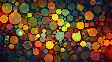 Abstract colorful background with circles and bokeh. Vector illustration.の素材