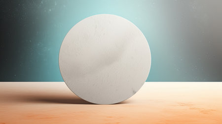 3d rendering of a white round podium on a colorful background.の素材
