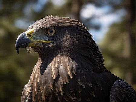 Portrait of a golden eagle (Aquila chrysaetos)の素材