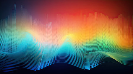abstract colorful background with waves and lines, vector illustration eps10の素材