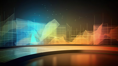 abstract background with charts and graphs. 3d illustration. vectorの素材