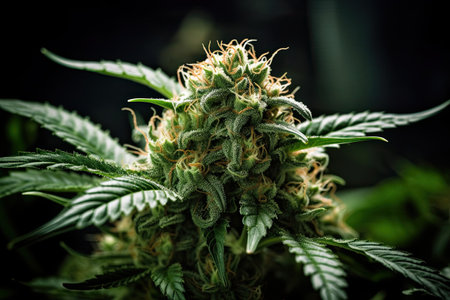 Cannabis flower. Blooming cannabis plant. Indoor cultivation.の素材