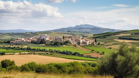 Panoramic view of Montalcino, Tuscanyの素材
