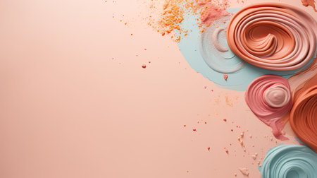 Beauty background with copy space. Colorful makeup smears.の素材