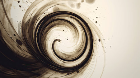 abstract background with black and brown paint splashes on white backgroundの素材
