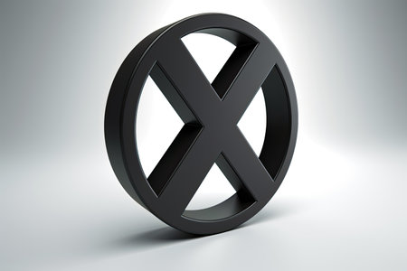 3d rendering of a no sign in white background with shadow.の素材