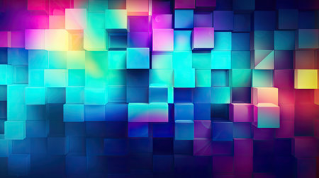 abstract background with multicolored squares of different sizes and shapesの素材