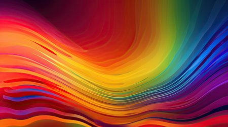 abstract colorful background with smooth lines in the form of a rainbowの素材
