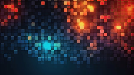Abstract background with glowing squares. Vector illustration for your graphic design.の素材