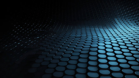 Abstract technology background with hexagons, 3d render computer digital illustrationの素材