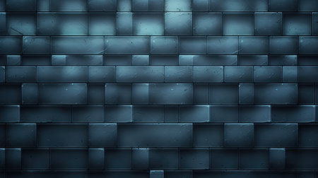 Blue brick wall background. 3d rendering, 3d illustration.の素材