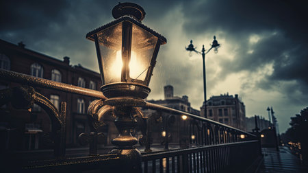 Street lamp in Stockholm, Sweden. Filtered image processed vintage effect.の素材