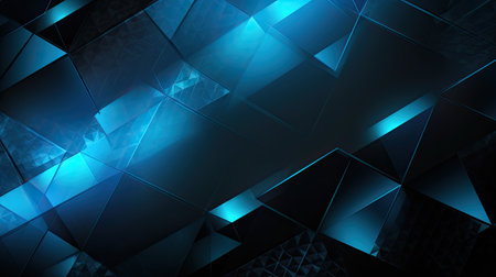 Abstract blue polygonal background. Futuristic design. 3D renderingの素材