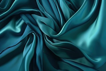 Abstract background of blue silk or satin. 3d render illustrationの素材