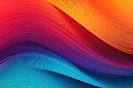 abstract background with smooth lines in red, orange and blue colorsの素材