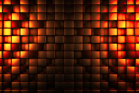 abstract background with orange and yellow squares. 3d render illustrationの素材