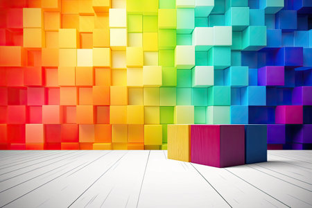 Abstract colorful geometric background with cubes. Vector illustration. Eps 10.の素材