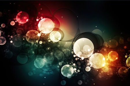 Abstract background with circles and bokeh effect. Vector illustration.の素材