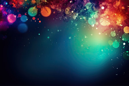 Abstract background with bokeh lights and stars. Vector illustration.の素材
