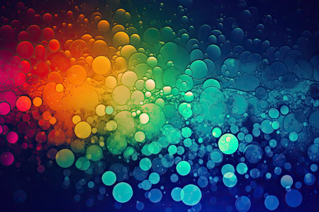 abstract colorful background with bubbles in water, colorful bokehの素材