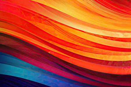 abstract background with multicolored lines and waves. 3d renderingの素材