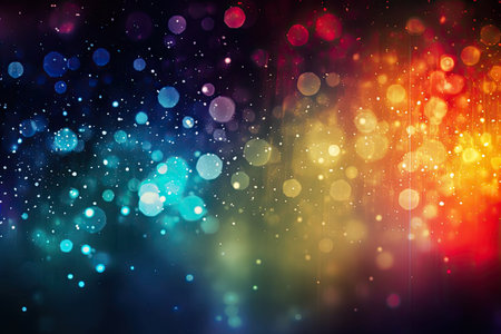 abstract colorful background with bokeh defocused lights and starsの素材