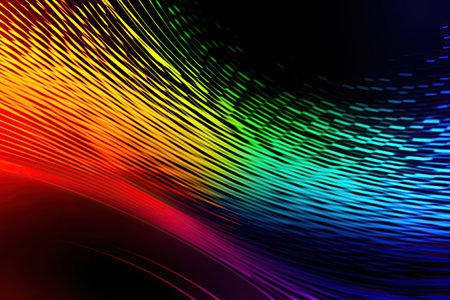 abstract rainbow background with lines and bokeh, vector illustrationの素材
