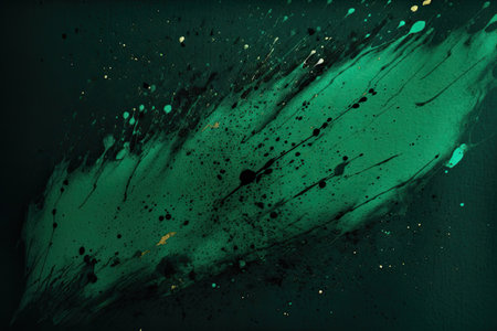 abstract background with green and black paint splashes and stains.の素材