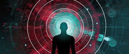 Abstract technology background. Futuristic user interface. Vector illustration for your designの素材