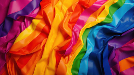 rainbow fabric texture background, close up of rainbow fabric cloth textureの素材