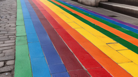 Colorful Paving Stairs in the City, Bangkok, Thailandの素材