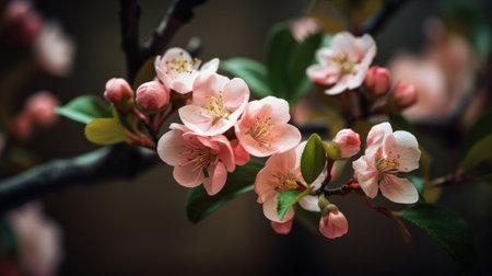 Chinese flowering crab-apple, Prunus serrulataの素材
