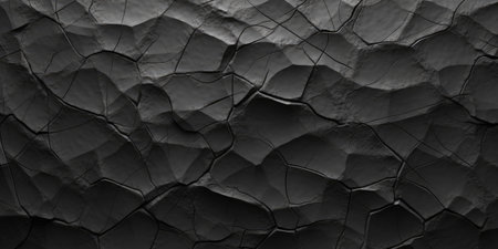 Black cracked wall texture. Abstract background. 3d rendering, 3d illustration.の素材