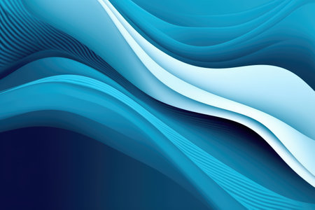 abstract blue background with smooth lines, futuristic wavy vector illustrationの素材