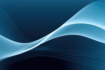 Blue abstract background with smooth lines. Vector illustration. Clip-artの素材