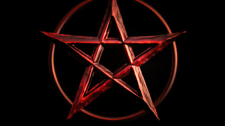 red star on a black background, computer generated abstract background, 3d renderの素材