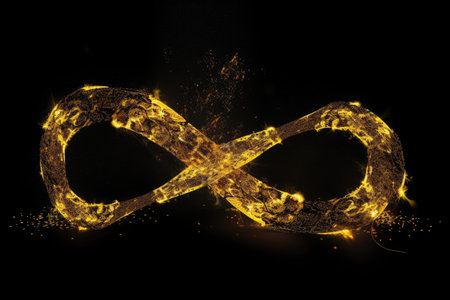 Infinity symbol made of fire on black background. 3D renderingの素材
